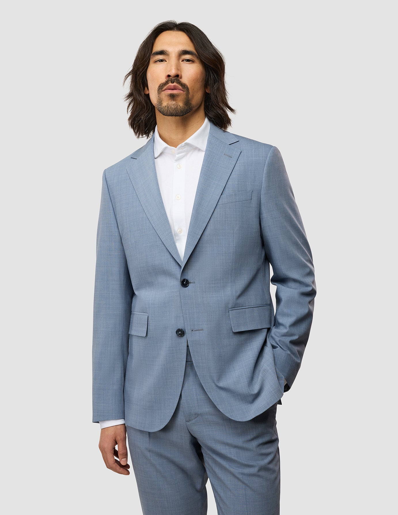 Tech Wool Blazer Light Blue Regular
